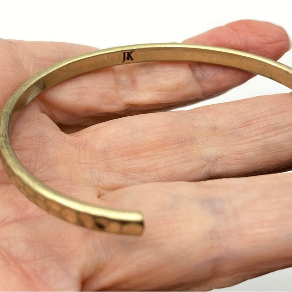 JK JEWELRY Gold Tone Textured Cuff Bangle Bracelet - Picture 3 of 6